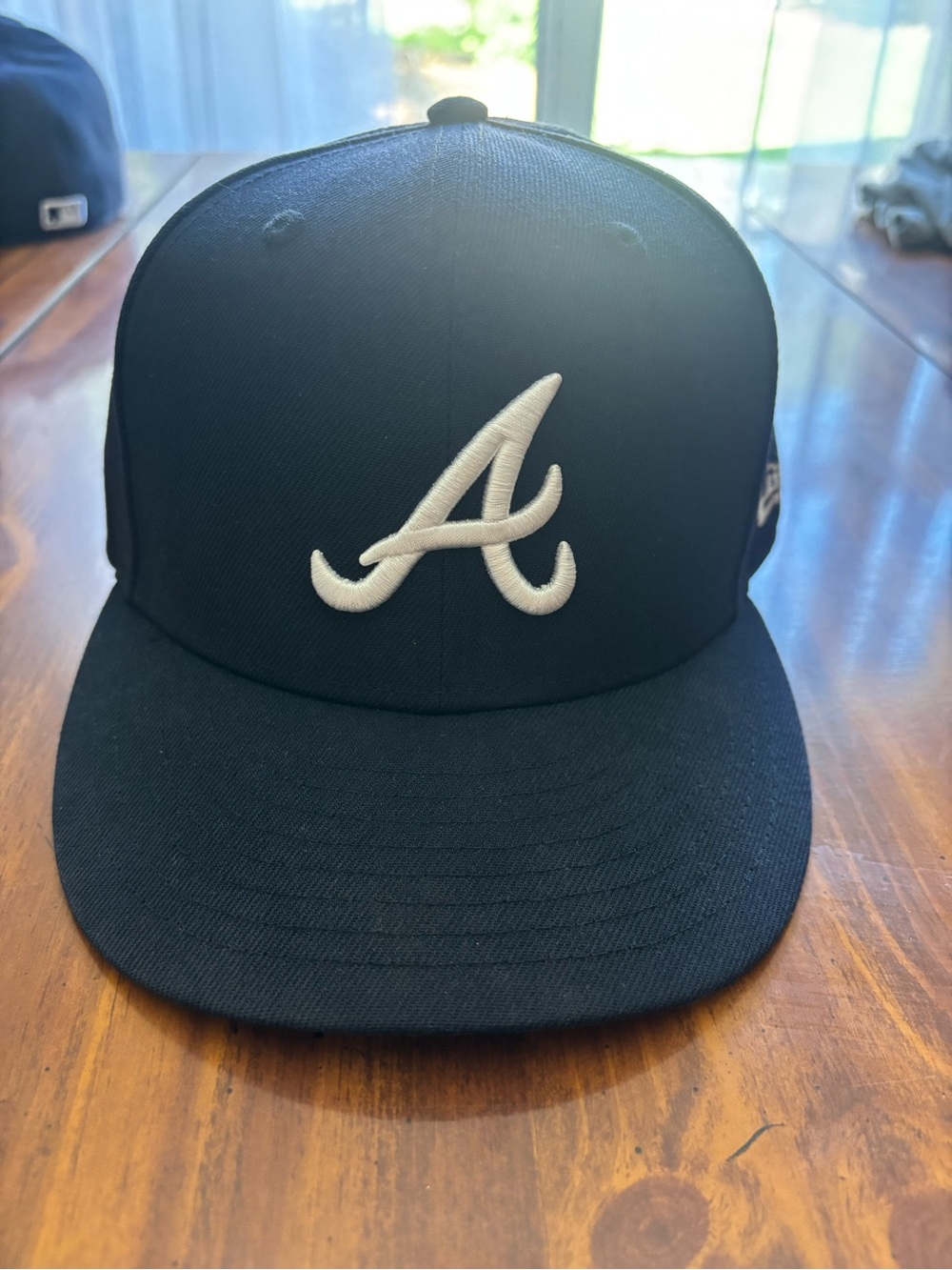 New Era Atlanta Braves Navy Blue White A Logo Fitted Hat